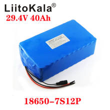 LiitoKala-batería de litio para bicicleta eléctrica, 29,4 V, 40AH, 7S12P, 700W, 24V, 18650 mah, 15A, BMS 2024 - compra barato
