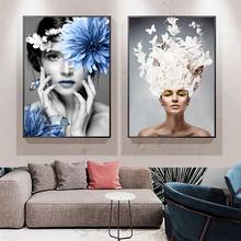 Modern Art Painting Scandinavian Flower Woman Abstract Painting Posters and Prints Home Living Room Decoration Painting 2024 - buy cheap