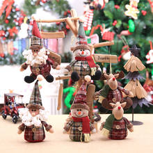 2020 Decorações de natal para Casa Natal Pendurado Boneca Crianças Presente de Ano Novo Xadrez Do Floco De Neve Da Decoração Da Árvore de Natal da Boneca de Pano 2024 - compre barato