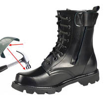 Botas militares de lana y cuero genuino para hombre, botines de seguridad con punta de acero, botas de nieve de alta calidad, botas militares de algodón, invierno, 2021 2024 - compra barato