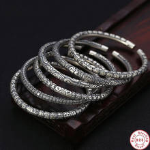 Mulher abertura pulseira real 100% s925 prata esterlina cor thai artesanal grande borboleta ajustável pulseira tom hop 2024 - compre barato