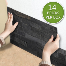 14pcs Black Brick Pattern Tile Stickers Kitchen Bathroom Waterproof Wallpaper Peel and Stick Wall Papers Home Decor Wall Sticker 2024 - buy cheap