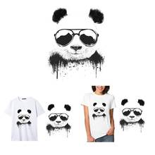 Cool Panda DIY Patches On Cloths Iron On Heat Transfer Printing Stickers For Clothes T-shirt Appliques Washable For Cloths 2024 - buy cheap