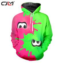 Impressão de Moda masculina Curto 3D CJLM Moletom Com Capuz Dos Desenhos Animados Vermelho-Olhos verdes de Verão Casual Tamanho Grande Unisex Casaco Longo 2024 - compre barato