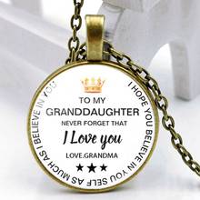 2020 New "To My Granddaughter Love Grandma" Time Glass Necklace Pendant Jewelry European and American Chain Necklace 2024 - buy cheap