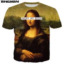 XS-7XL Summer New Style Fashion T-shirt Mona Lisa "TRUST NO BITCH" Letter 3d Print Men's Women's Casual T Shirt 2024 - buy cheap