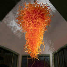 Luxury Large Chandelier Orange Color Hand Blown Murano Glass Chandeliers for Living Room Dining Room 2024 - buy cheap