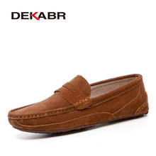 DEKABR Genuine Leather Men Casual Shoes Luxury Brand Men Loafers Moccasins Breathable Slip on Driving Men Shoes Plus Size 38-46 2024 - buy cheap