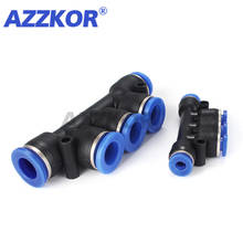 AZZKOR Pneumatic Fittings PK Plastic Five-way Quick Connector Push In Fittings For Air/Water Hose Pneumatic Accessories--4 to 12 2024 - buy cheap