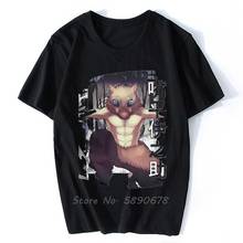 Camiseta masculina inosuke engraçado algodão t manga curta demônio slayer anime demônio lâmina t camisa gola redonda topos harajuku 2024 - compre barato