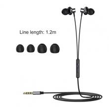 Universal 3.5mm Metal Wired In Ear Earphone with Mic Heavy Bass Gaming Headset Headphone Wired Earphones Earplug In Ear Earbuds 2024 - buy cheap