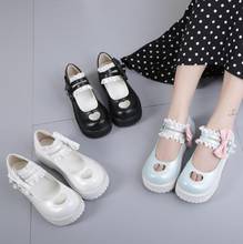 Zapatos de lolita Estilo vintage para mujer, calzado de princesa kawaii, con lazo de encaje, punta redonda, fondo grueso 2024 - compra barato