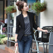 Spring Autumn Blazer Women Fashion Slim Short Suit Jacket Coat Long Sleeve Outwear Black One Button Suit lady Blazers Work Wear 2024 - buy cheap