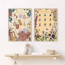 Imágenes de pared de apicultura británica para sala de estar, pintura de lienzo de insectos, carteles modernos e impresiones, decoración del hogar de vida tranquila 2024 - compra barato