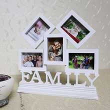Moldura de parede de plástico para fotos, suporte de parede branco para fotos de família decoração de casa 2024 - compre barato