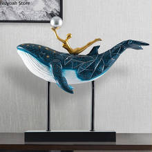 Modern Light Luxury Whale Ornaments Resin Animal Home Desktop Ornaments Creative Crafts Living Room Decoration Accessories 2024 - buy cheap