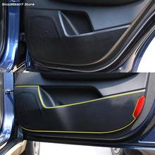 Almohadilla antipatadas para puerta de coche, pegatinas de película de protección de puerta de cuero de fibra de carbono para Kia Sportage QL 2016 2017 2018 2019 2020 2021 2024 - compra barato