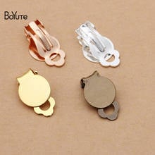 BoYuTe (100 Pieces/Lot) Metal Brass No Pierced Ear Clip with 10MM Blank Base Diy Handmade Earring Accessories Parts 2024 - buy cheap