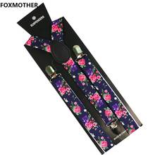 FOXMOTHER-Tirantes con estampado Floral para hombre Y mujer, tirantes elásticos Unisex, con Clip, en forma de Y 2024 - compra barato