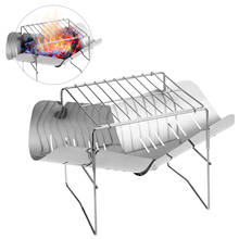 2-in-1 Portable Folding Barbecue Grill Stainless Steel Camping Stove Home Outdoor Camping Backpakcing Wood Burning Firepit 2024 - buy cheap