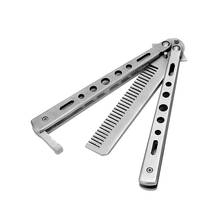 Professional Training Salon Stainless Steel Folding Practice Training Hair Scalp Massage Butterfly Style Comb Styling Hand Tool 2024 - buy cheap