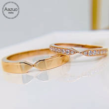 Aazuo-anel de casamento masculino e feminino, conjunto de 18k em ouro rosa com diamante e seta para casal, festa de casamento 2024 - compre barato