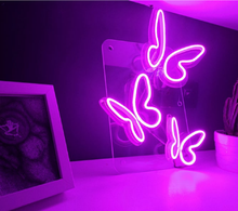 Sinal de neon personalizado, luminária decorativa de parede em acrílico simples com borboleta e led fofo para decoração de interiores para casa ou adolescente 2024 - compre barato