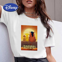 Женская футболка Simba Hakuna Matata, брендовые Топы с коротким рукавом и круглым вырезом от Disney, «Король Лев», Германия, Catoon, 2021 2024 - купить недорого