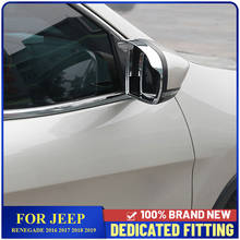 Car Styling Side Door Rearview Mirror Cover Frame Rain Shield Sun Visor Eyebrow Sticker For Jeep Renegade 2016 2017 2018 2019 2024 - buy cheap