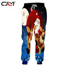 CJLM Men's 3D Printed Lovely Santa Claus And Elk Clothing Trend Best Man Pants Christmas Moon Pattern Loose 6XL Sweatpants 2024 - buy cheap