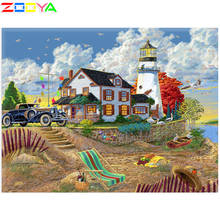 Zooya Diamond Painting Landscape Cross Stitch Handmade Diamond Embroidery Scenery House Gift Home Decoration Home Art      Sp909 2024 - buy cheap