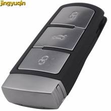 Jingyuqin capa de chave de carro, para vw volkswagen cc passat magotan, 3 botões, capa de chave de substituição inteligente 2024 - compre barato