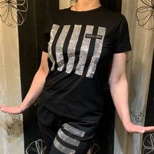 Verão de manga curta preto camiseta 2021 novas roupas femininas moda strass impressão solta all-match bottoming tshirt pullovers 2024 - compre barato