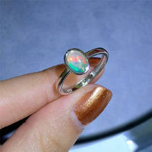 Promotion opal stone ring  5*7mm natural Australian opal gemstone silver ring solid 925 sterling silver opal ring for lady 2024 - buy cheap