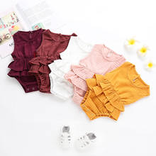 Macacão plissado de verão, roupas de algodão de linho para bebês, roupas bonitas para meninas e bebês, macacões infantis em 7 cores 2024 - compre barato