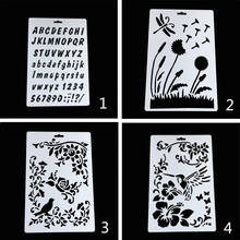 4pc/set Stencil Painting Template DIY Flowers Scrapbooking Coloring Photo Album Embossing Reusable Decor Office School Supplies 2024 - buy cheap