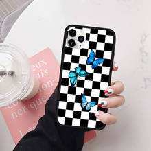 JAMULAR Checks Blue Butterfly Phone Case For iPhone 7 11 Pro MAX X XR XS MAX 6 6S 8 Plus Cute Silicone PC Hard Back Cover Fundas 2024 - buy cheap