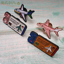 MiFaViPa Paper Plane Shape Brooch Badge Metal Pink Aircraft Sweater Corsage Women Men Brooches Lapel Decoration Gifts Fashion 2024 - buy cheap