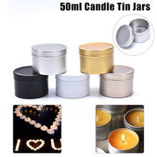 Tarros de aluminio de lujo con tapa para velas, caja de almacenamiento vacía, contenedor redondo a granel, latas, 50ml, gran oferta, barato, al por mayor 2024 - compra barato