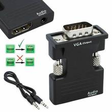 Adaptador HDMI 1080P compatible con VGA, convertidor Digital a analógico de Audio para PC, portátil, caja de proyector de vídeo, Cable TV I6P0 2024 - compra barato