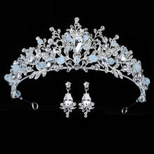 Coroa e brinco hadiyana design de borboleta, para mulheres, festa de casamento, joias de cabelo, zircônia bcy8888, acessórios para o cabo 2024 - compre barato