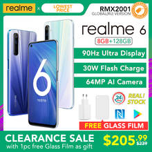 [CLEARANCE SALE] realme 6 Global Version Mobile Phone 8GB RAM 128GB ROM 30W Flash Charge 4300mAh Helio G90T 64MP Camera NFC 2024 - buy cheap