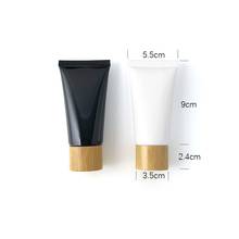 50ML Cosmetic Soft Squeeze Tube White Black Lotion Hand Cream Refillable Makeup Packaging Empty Squeeze Tube with Bamboo Lid 2024 - buy cheap