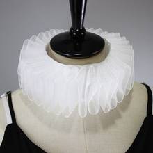 Womens Renaissance Elizabethan Ruffled Fake Collar Chiffon Retro Clown Neck Ruff new 2024 - buy cheap