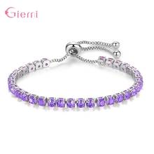 New Arrivals Fashion Beautiful Top Quality Stackable Crystal Adjustable Bracelets For Girl Women Birthday 925 Silver Jewerly 2024 - buy cheap