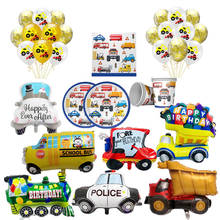 WALMD Cartoon Air Balloons Cars Fire Truck Balloon Confetti Baloons Children Birthday Party Decorations Kids Baby Shower Boy 2024 - buy cheap