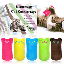 Catnip de brinquedo interativo para gato, 5 peças, brinquedo de mastigar, macio, pelúcia, travesseiro para gato, gatinho, limpeza dos dentes, brinquedo, mastigação 2024 - compre barato