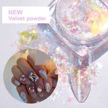 Holographic Nail Glitter Powder Dust Shiny Ice Crystals Snow Velvet Powder DIY Nails Art Decorations Supplies Nail Art Powder 2024 - buy cheap