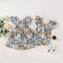 2020 Fashion Newborn Baby Girls Sister Matching Clothes Fly Sleeve Flower Romper Jumpsuit/Dresses Summer Casual Outfits 2024 - buy cheap