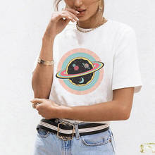 2021 New T-shirt Creativity Color Graphic Print Women T Shirt White Short Sleeve O-neck Tshirt Casual T shirt Streetwear Lady 2024 - buy cheap